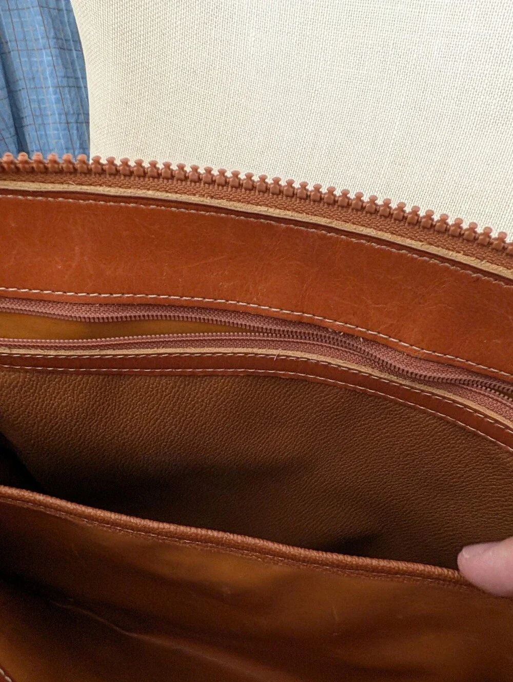 Vintage Dooney & Bourke All-Weather Leather Satchel Tan & Brown Bag